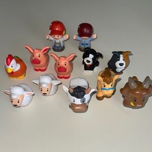 Fisher-Price Little People Farm Animal & Farmer Toy Set Lot of 12